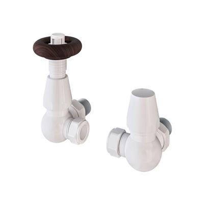 Eastbrook Corner Traditional TRV with Lockshield 15mm Gloss White | 54.0035