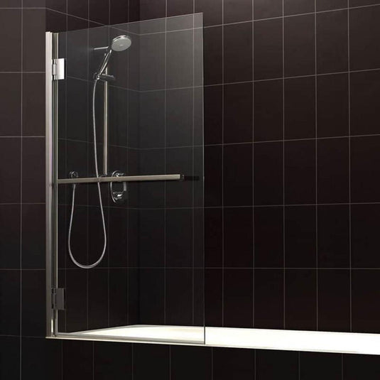 Eastbrook Corniche 1400 x 800mm Thin Edged Bath Screen (8mm) with Towel Rail Chrome Profiles | 69.0142
