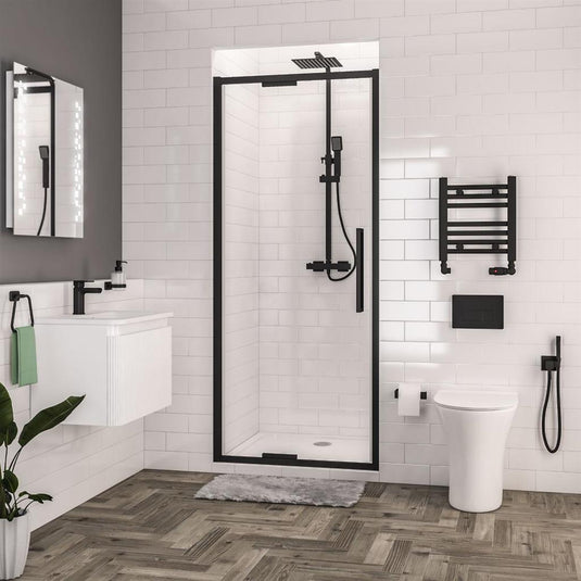 Eastbrook Corniche 2000 900mm In-Fold Shower Door Matt Black | 49.7030