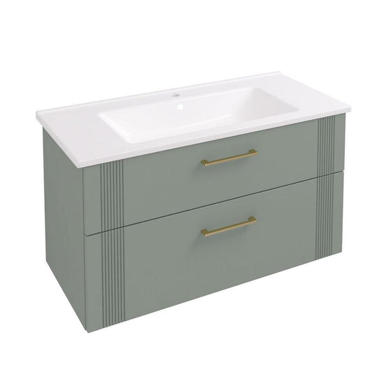 Eastbrook Cranham 1000mm Wall Hung Vanity Unit Sage Green | 77.0006