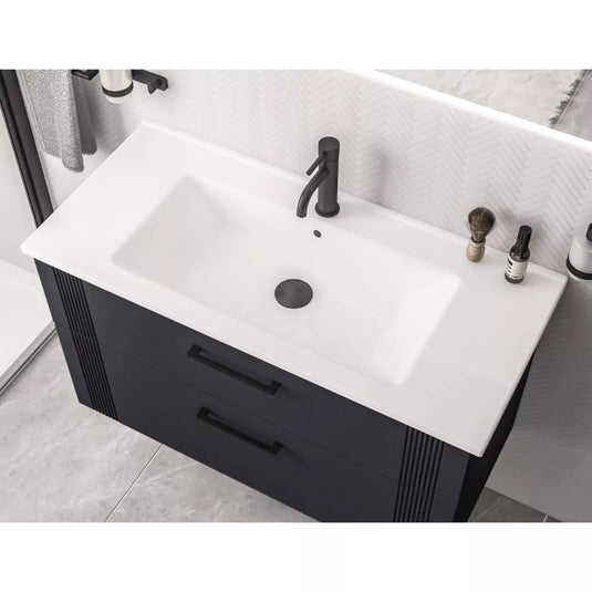 Eastbrook Cranham 100cm Wall Hung Vanity Unit Matt Anthracite | 77.0016 - Envy Bathrooms Ltd