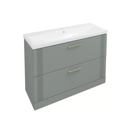Eastbrook Cranham 120cm Floorstanding Vanity Unit Sage Green Lacquered | 77.0025 - Envy Bathrooms Ltd