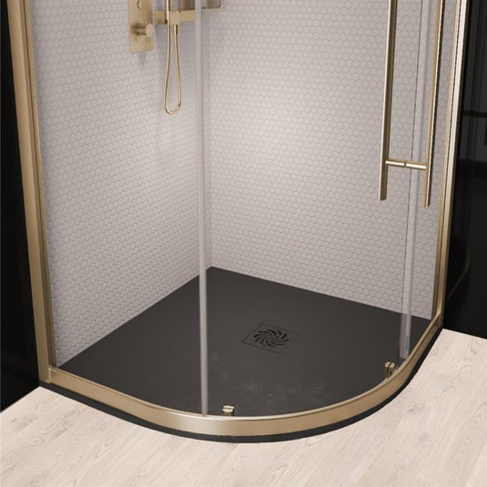 Eastbrook Crossland 900mm Quadrant Slate Shower Tray Black | 159.3061