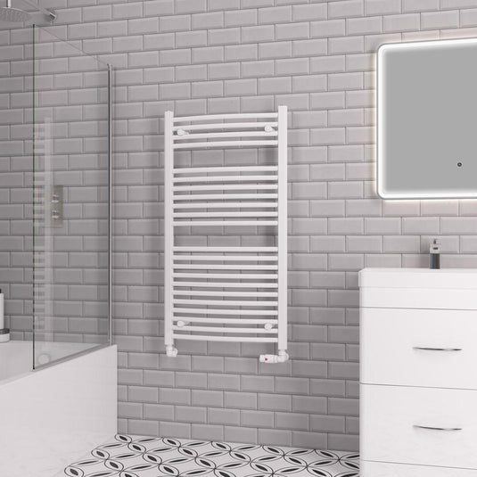 Eastbrook Curved Biava 1118 x 600mm Towel Multirail Gloss White | 41.0303
