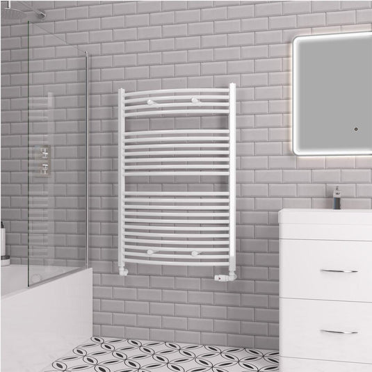 Eastbrook Curved Biava 1118 x 750mm Towel Multirail Gloss White | 41.0304