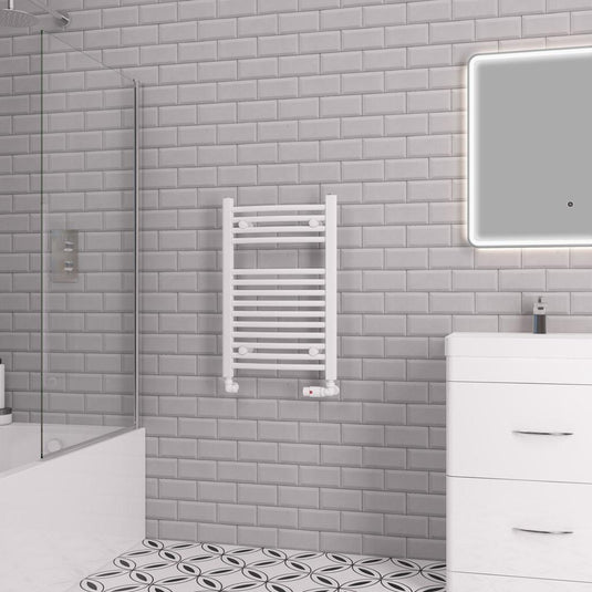 Eastbrook Curved Biava 688 x 450mm Towel Multirail Gloss White | 41.0299