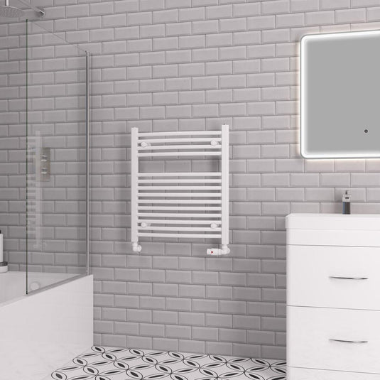 Eastbrook Curved Biava 688 x 600mm Towel Multirail Gloss White | 41.0300