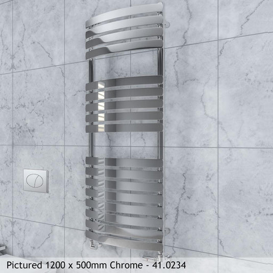 Eastbrook Curved Staverton 600 x 500mm Tube on Tube Towel Rail Chrome | 41.0232
