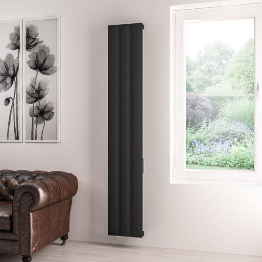 Eastbrook Derwent 1800 x 304mm Dry Element Aluminium Radiator Matt Black | 41.0497