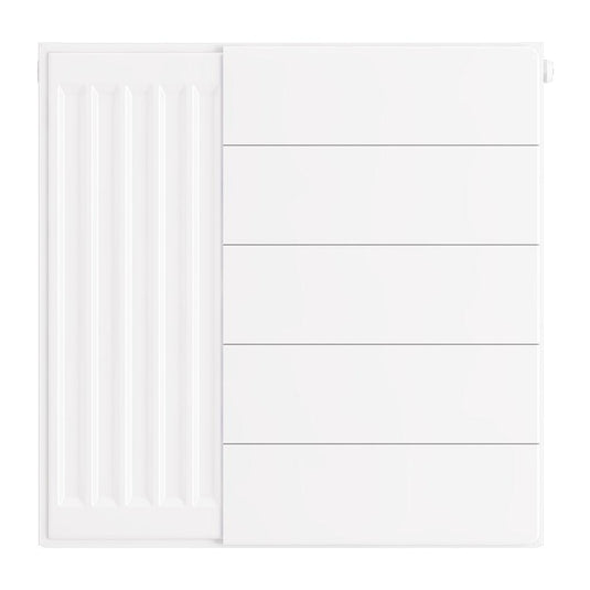 Eastbrook Flat Cover Plate with Lines 500 x 500mm Gloss White | 25.5091