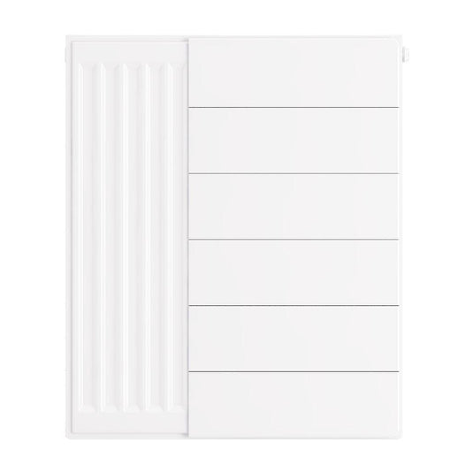 Eastbrook Flat Cover Plate with Lines 600 x 500mm Gloss White | 25.5106