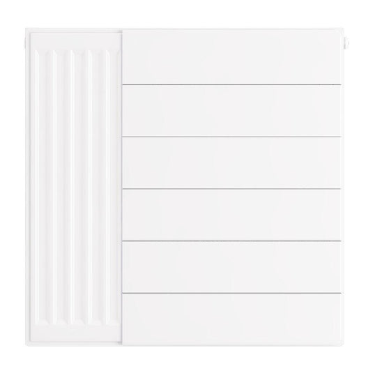 Eastbrook Flat Cover Plate with Lines 600 x 600mm Gloss White | 25.5107