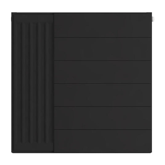 Eastbrook Flat Cover Plate with Lines 600 x 600mm Matt Black | 25.5129