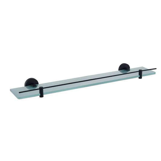 Eastbrook Genoa Glass Shelf with Barrier Matt Black | 52.066 - Envy Bathrooms Ltd