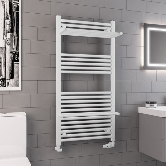 Eastbrook Haddenham Designer Towel Rail 1200mm x 600mm Matt White | 61.0069