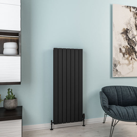 Eastbrook Hadleigh 1200 x 485mm Aluminium Radiator Matt Black | 86.0469