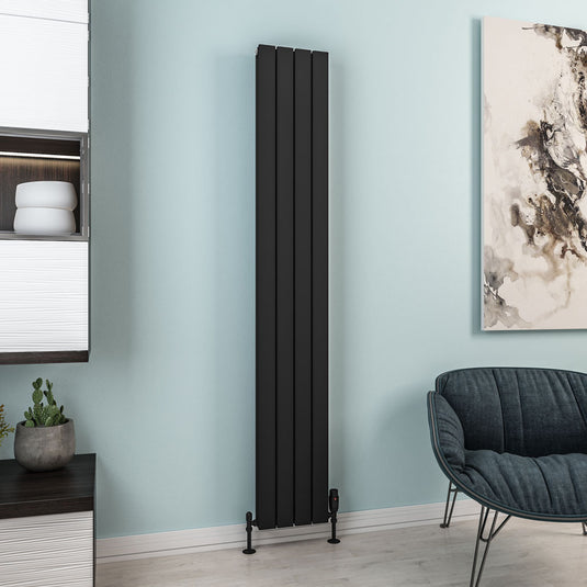 Eastbrook Hadleigh 1800 x 275mm Aluminium Radiator Matt Black | 86.0262