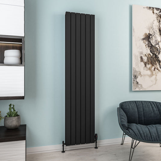 Eastbrook Hadleigh 1800 x 415mm Aluminium Radiator Matt Black | 86.0263
