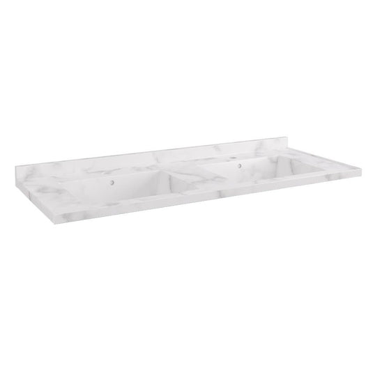 Eastbrook Hardwick 1200mm Quartz Square Double Bowl White | 36.2054