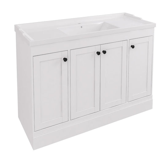 Eastbrook Hardwick 1200mm Straight Single Bowl Floorstanding Vanity Unit Matt White | 36.2045