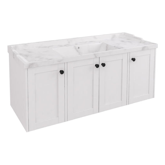 Eastbrook Hardwick 1200mm Straight Single Bowl Wall Hung Vanity Unit Matt White | 36.2062