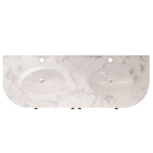Eastbrook Hardwick 1200mm Traditional Double Bowl Quartz Basin White Quartz | 36.4015
