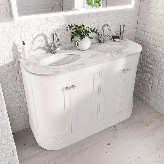 Eastbrook Hardwick 1200mm Traditional Double Bowl Vanity Unit White | 36.4011
