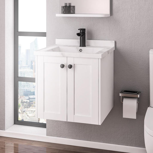 Eastbrook Hardwick 500mm Straight Wall Hung Vanity Unit Matt White | 36.2055