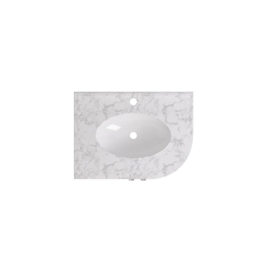 Eastbrook Hardwick 600mm Quartz Corner Basin (LH) White | 36.4003