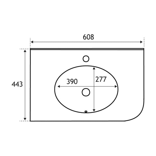 Eastbrook Hardwick 600mm Quartz Corner Basin (LH) White | 36.4003
