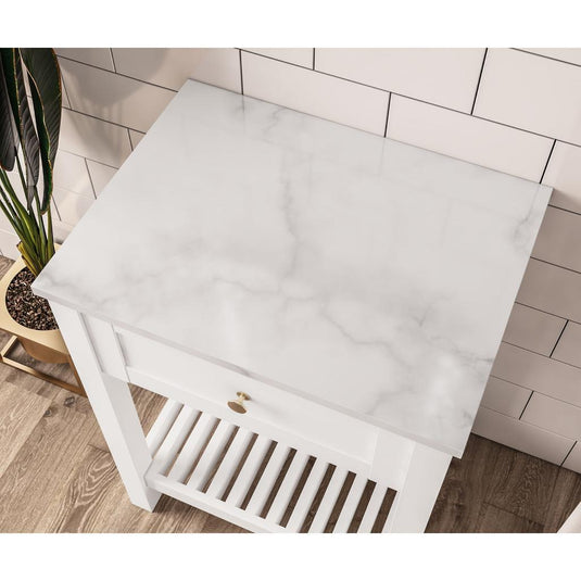 Eastbrook Hardwick 600mm Washstand Quartz Worktop White | 36.2068