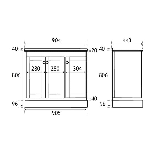 Eastbrook Hardwick 900mm Corner Cabinet (LH) Matt Anthracite | 36.0016