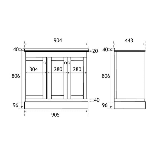 Eastbrook Hardwick 900mm Corner Vanity Unit (RH) Matt Cobalt Blue | 36.0068