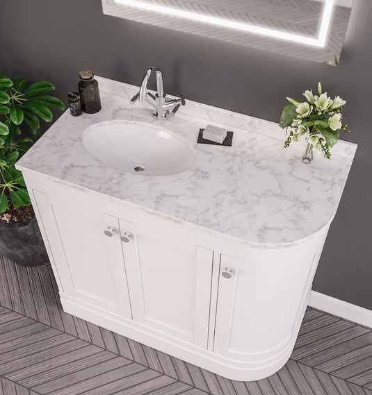 Eastbrook Hardwick 900mm Quartz Corner Basin (LH) White | 36.4005