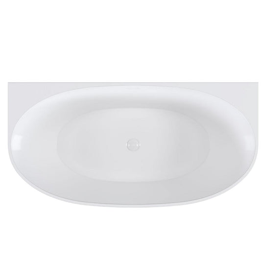 Eastbrook Harlton 1500 x 750mm Back To Wall Freestanding Bath Gloss White | 33.0061