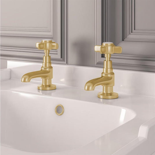 Eastbrook Haymarket Luxury Basin Taps Brushed Brass | 79.2002