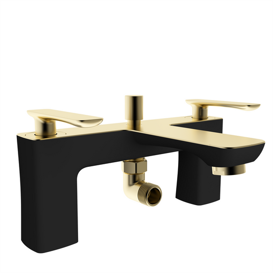 Eastbrook Helston Bath Shower Mixer inc Kit Matt Smooth Black Brushed Brass | 93.1003