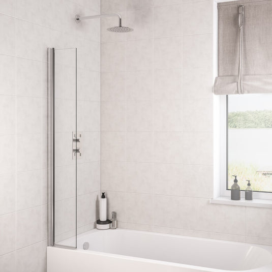Eastbrook Hinged Bath Screen 1400x300mm 6mm Chrome Profiles | 49.1011
