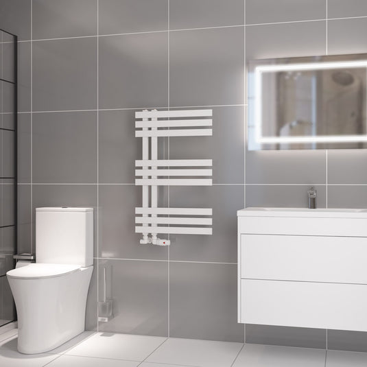 Eastbrook Hurley 800 x 500mm Towel Rail Matt White | 89.0542