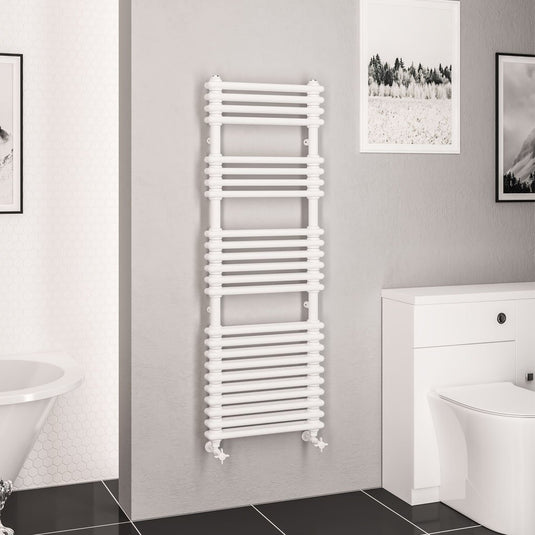 Eastbrook Imperia 2 1430 x 500mm Column Towel Multirail Gloss White | 41.0818