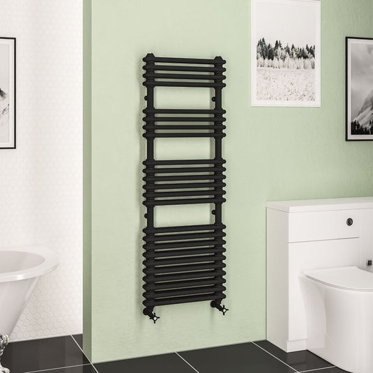 Eastbrook Imperia 2 1430 x 500mm Column Towel Multirail Matt Black | 41.0834