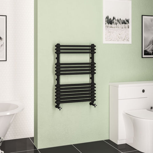 Eastbrook Imperia 2 832 x 600mm Column Towel Multirail Matt Black | 41.0835