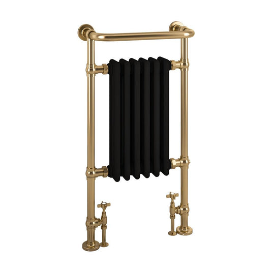 Eastbrook Isbourne Traditional 940 x 507mm Towel Radiator Brushed Brass/Matt Black | 41.1030