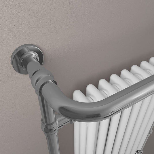 Eastbrook Isbourne Traditional 940 x 507mm Towel Radiator Chrome / Gloss White | 41.0806