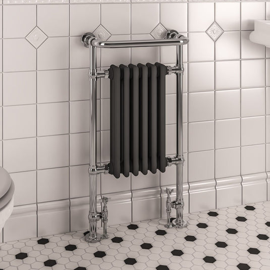 Eastbrook Isbourne Traditional 940 x 507mm Towel Radiator Chrome / Matt Anthracite | 41.0807
