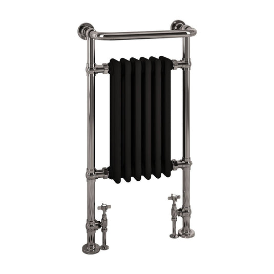Eastbrook Isbourne Traditional 940 x 507mm Towel Radiator Chrome / Matt Black | 41.0808