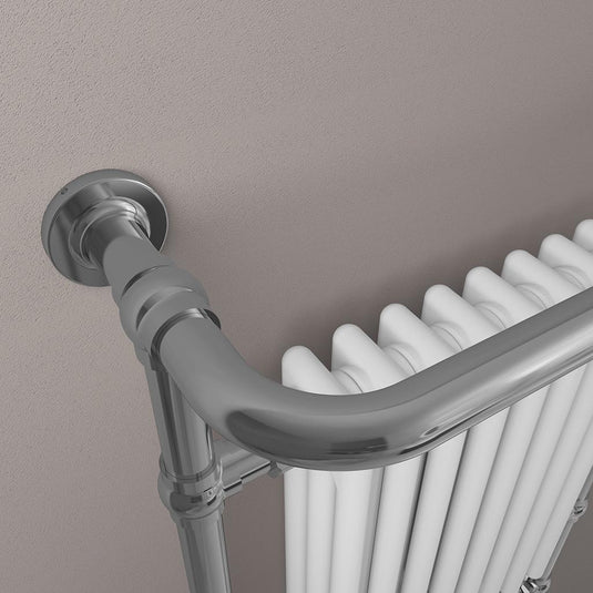 Eastbrook Isbourne Traditional 940 x 600mm Towel Radiator Chrome/Gloss White | 41.1000