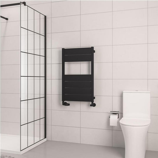 Eastbrook Kingswood 820 x 500mm Slimline Aluminium Towel Rail Matt Black | 86.0567