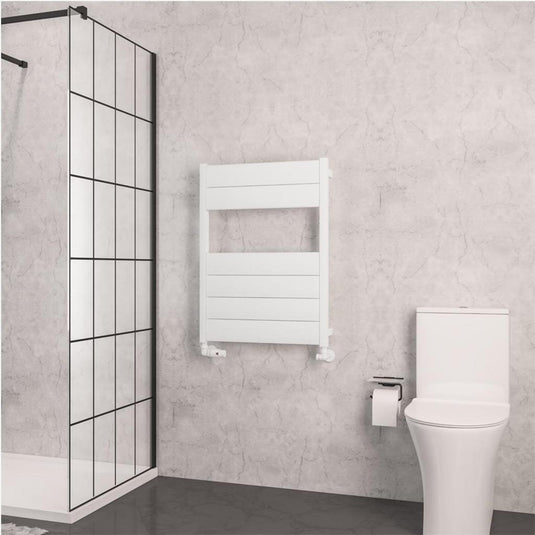 Eastbrook Kingswood 820 x 600mm Slimline Aluminium Towel Rail Matt White | 86.0556
