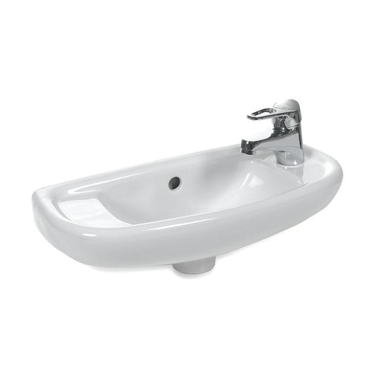 Eastbrook Kompact 509 x 216mm Cloakroom Basin 1TH (RH) White | 27.0391